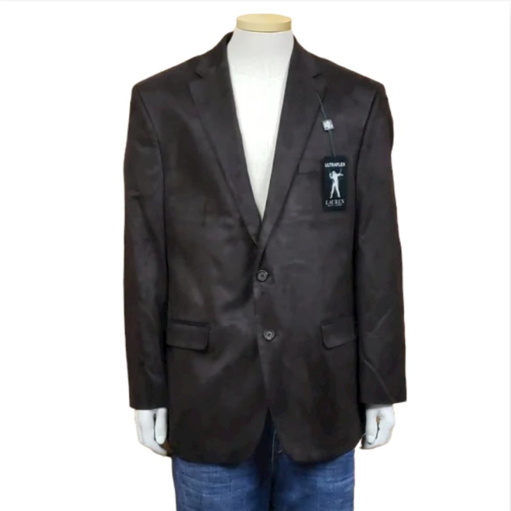 Lauren Ralph Lauren 44R Blazer Ultraflex Faux Suede Brown Jacket NWT Sport Coat